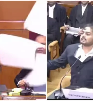 উচ্চতম ন্যায়ালয়ত উত্তপ্ত পৰিস্থিতি: ন্যায়াধীশৰ ফালে কাগজ দলিয়ালে আবেদনকাৰীয়ে, মুখ্য ন্যায়াধীশক অসভ্য আচৰণ