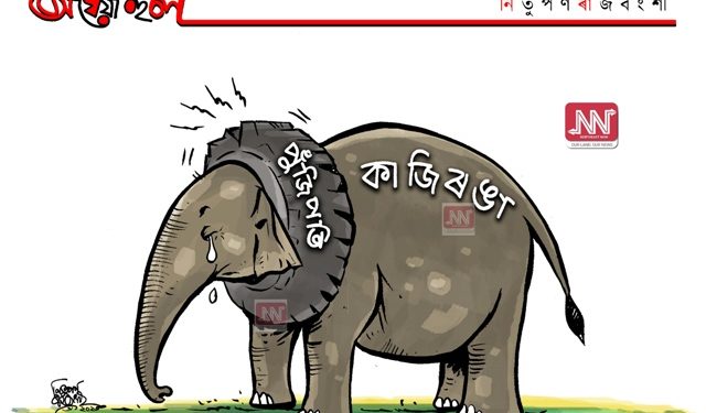 অঘৈয়া হুলঃ নিতুপৰ্ণ ৰাজবংশীৰ কাৰ্টুন