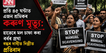 প্ৰতি ৪৫ ঘণ্টাত এজন শ্ৰমিকৰ কৰুণ মৃত্যু: হাতেৰে মল চাফা কৰা বৰ্বৰ প্ৰথা বন্ধৰ দাবীত দিল্লীত প্ৰতিবাদ