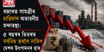 বজাৰত সামগ্ৰীৰ চাহিদাৰ অভাৱনীয় মন্দাৱস্থা: ৫ বছৰৰ ভিতৰত সৰ্বনিম্ন স্তৰলৈ নামিল দেশৰ উৎপাদনৰ হাৰ