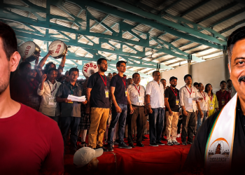 “জ্ঞানেশ কুমাৰ গাদী এৰক!” বেংগালুৰুত চিজেপিৰ প্ৰতিবাদত ধ্ৰুৱ ৰাঠী আৰু প্ৰকাশ ৰাজ